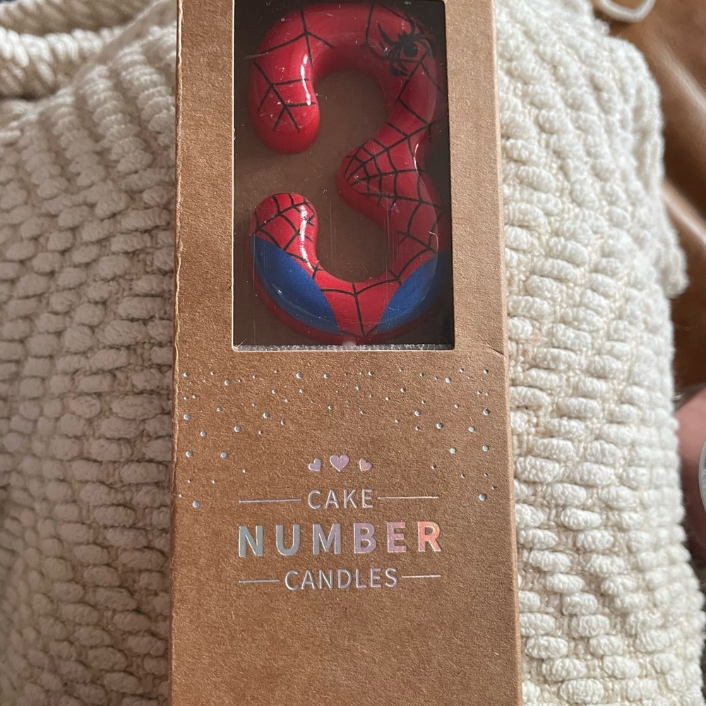 Red and Blue Number 3 Cake Candle